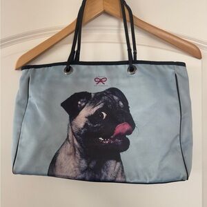 Vintage Anya Hindmarch Blue Label Pug Tote Bag